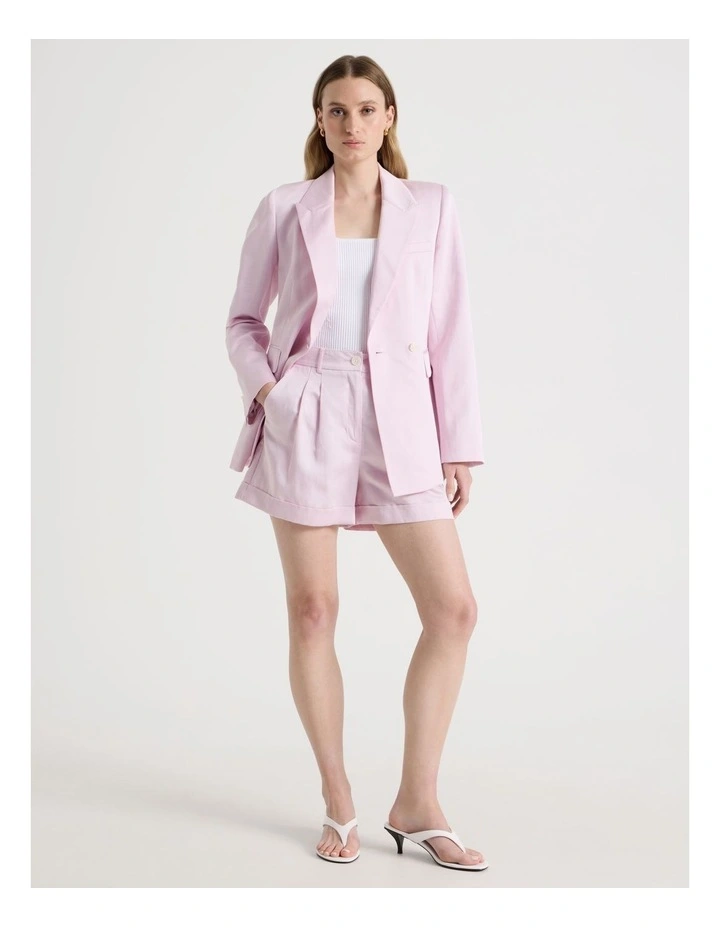 Pleated Shorts in Light Pink image 1