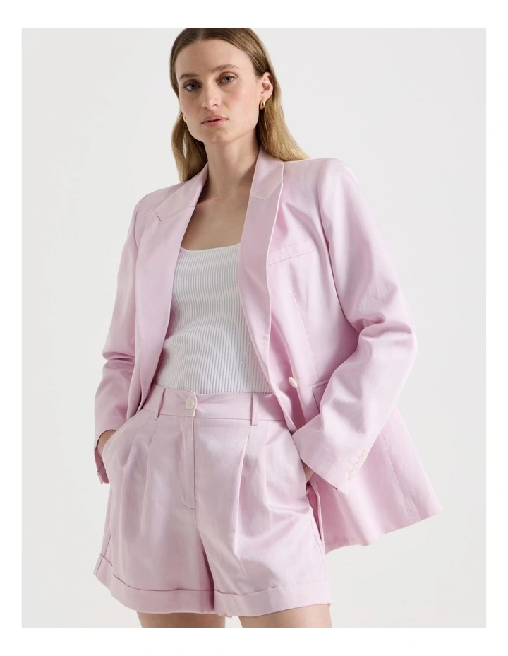 Pleated Shorts in Light Pink image 2
