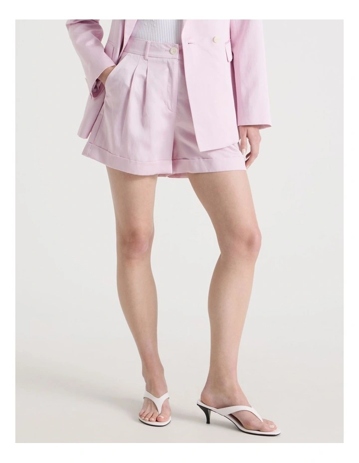 Pleated Shorts in Light Pink image 3