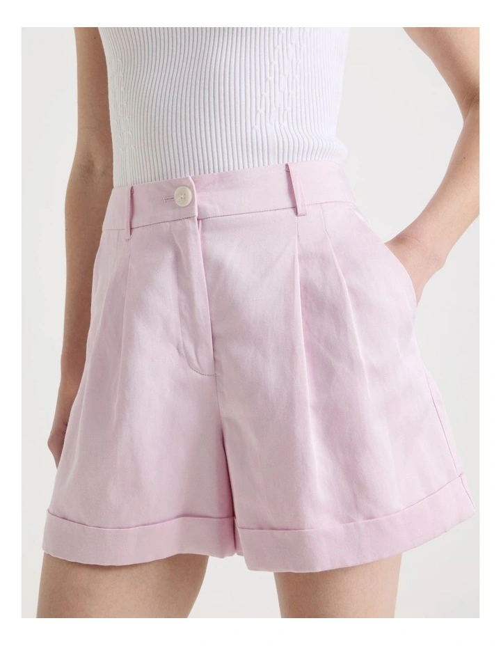 Pleated Shorts in Light Pink image 5