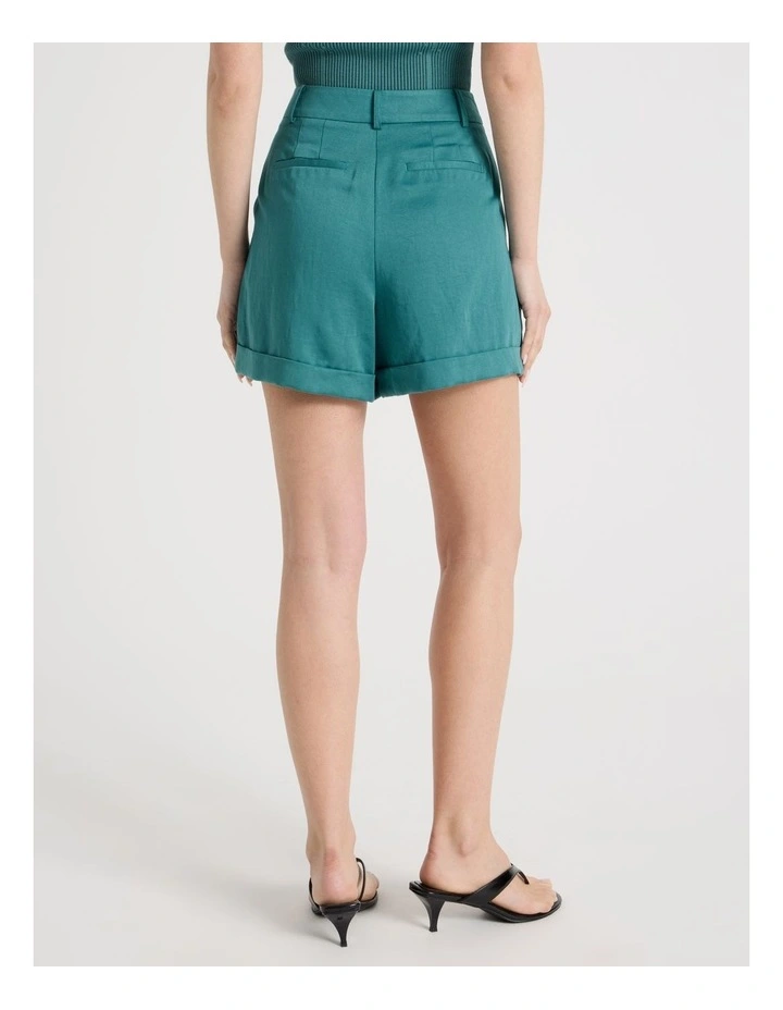 Pleated Shorts in Teal image 6