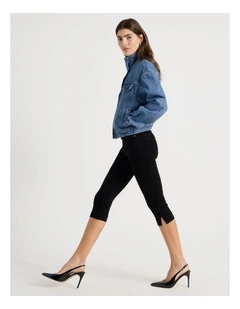 Denim Capri Pant in Black