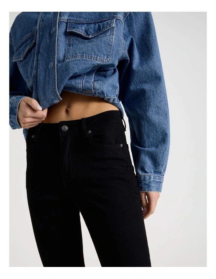 Denim Capri Pant in Black image 4