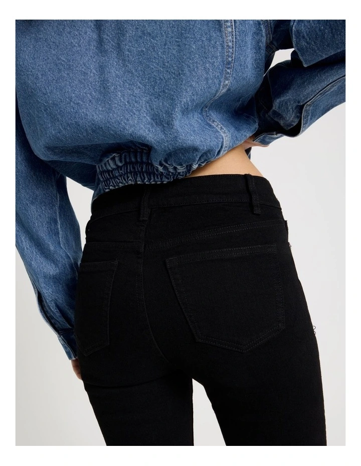 Denim Capri Pant in Black image 6