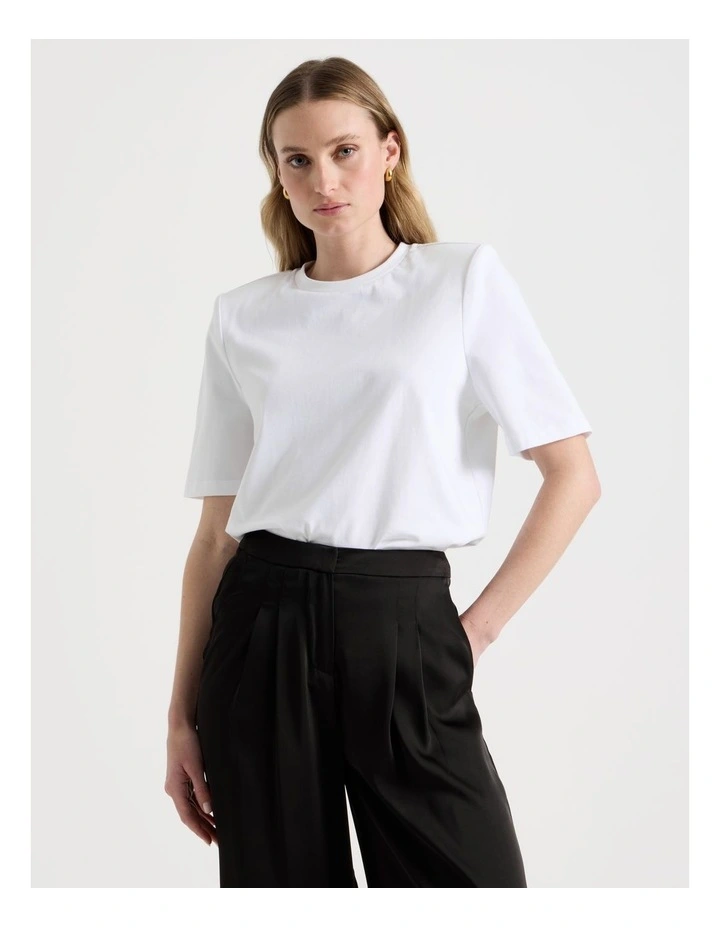 Satin Pleat Front Pants in Black image 4