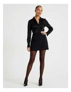 Tailored Mini Skirt in Black