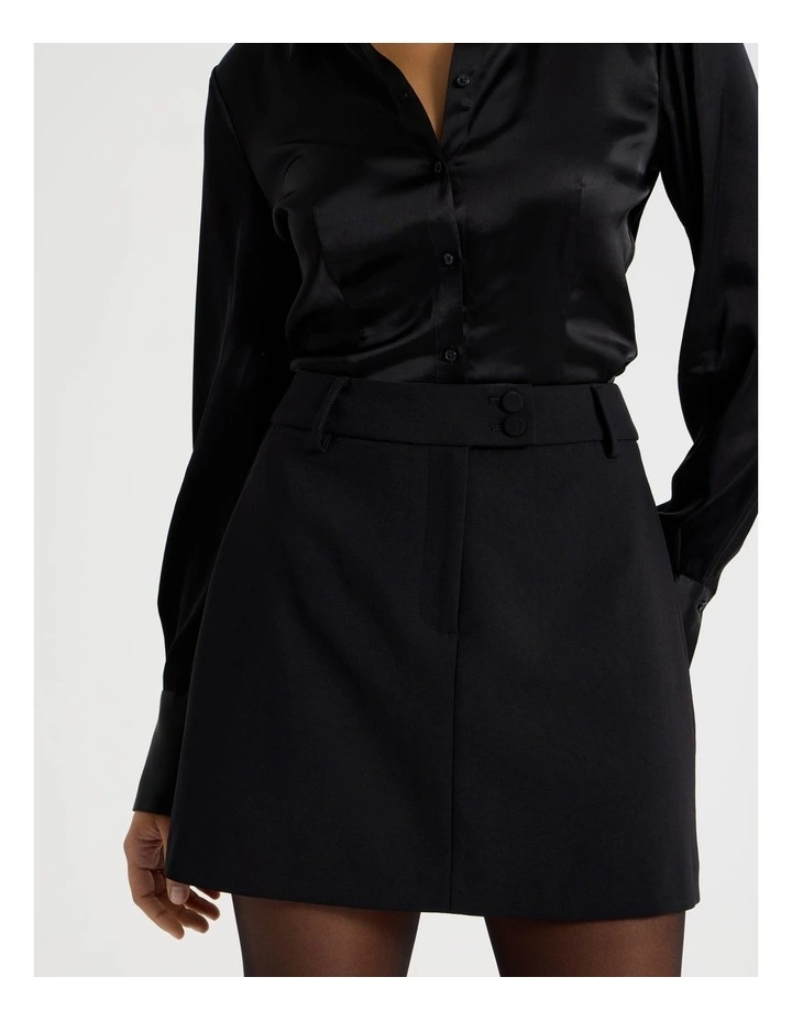 Tailored Mini Skirt in Black image 6