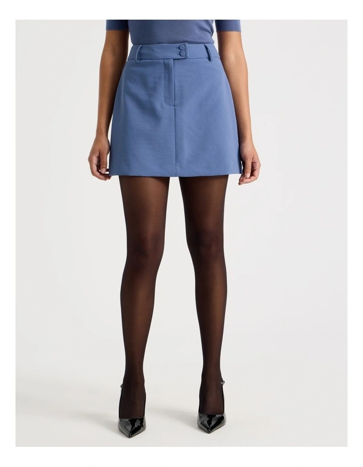 Tailored Mini Skirt in Dusty Blue image 5