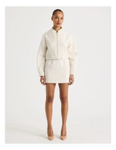 Boucle Mini Skirt in Ecru