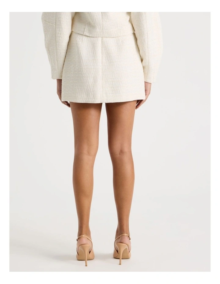 Boucle Mini Skirt in Ecru image 6