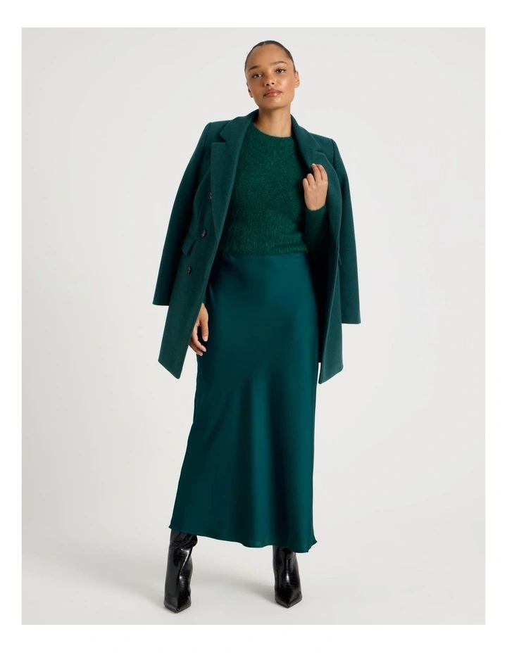 Satin Maxi Slip Skirt in Atlantic image 1