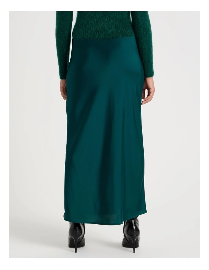 Satin Maxi Slip Skirt in Atlantic image 5