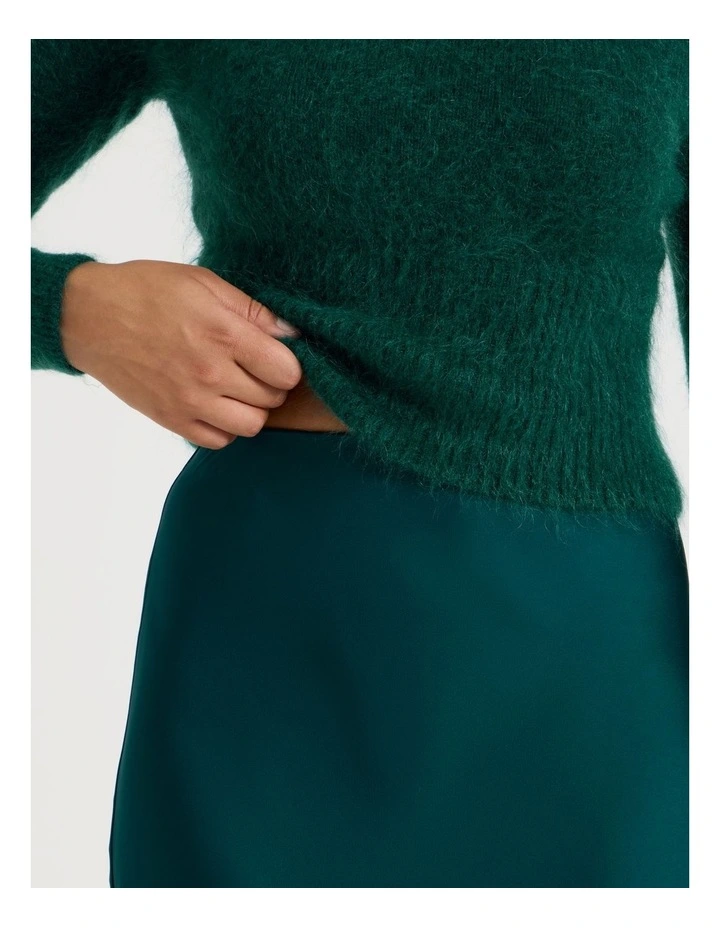 Satin Maxi Slip Skirt in Atlantic image 6