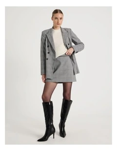 Check Mini Skirt in Black/White
