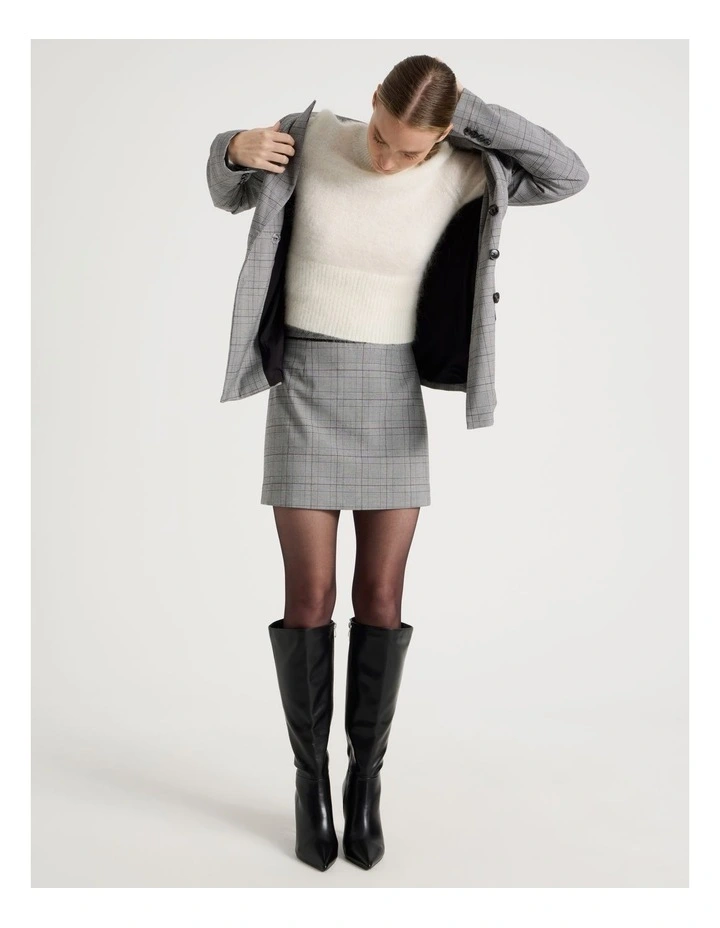 Check Mini Skirt in Black/White image 3