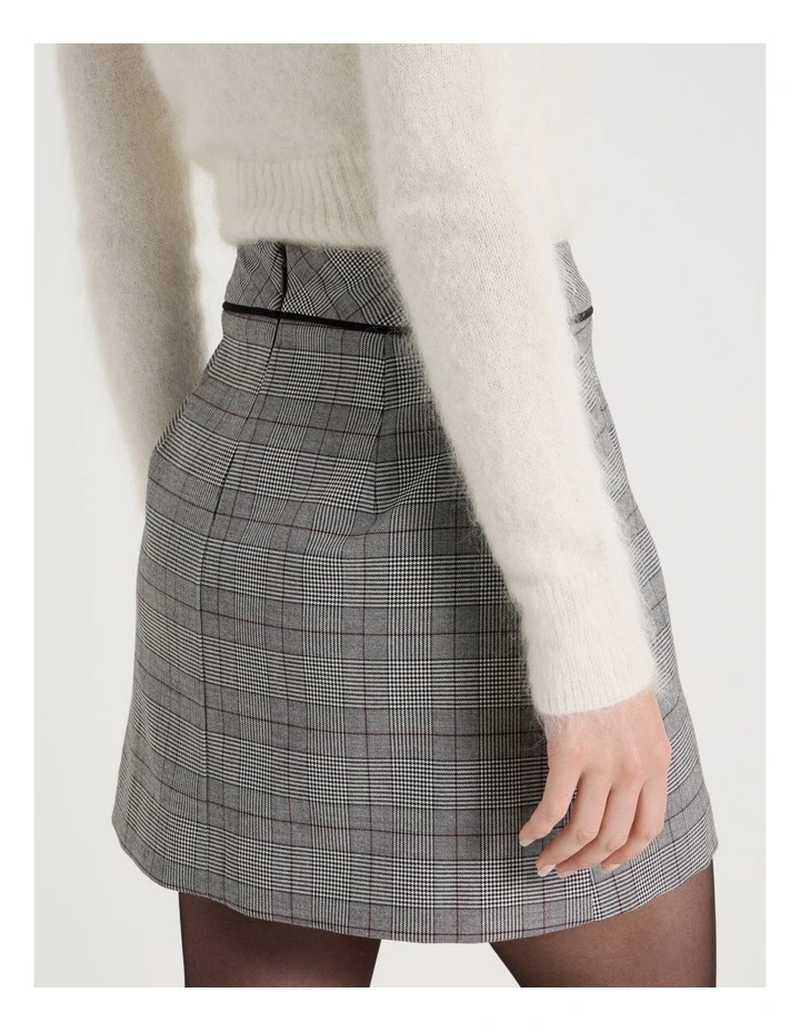 Check Mini Skirt in Black/White image 5