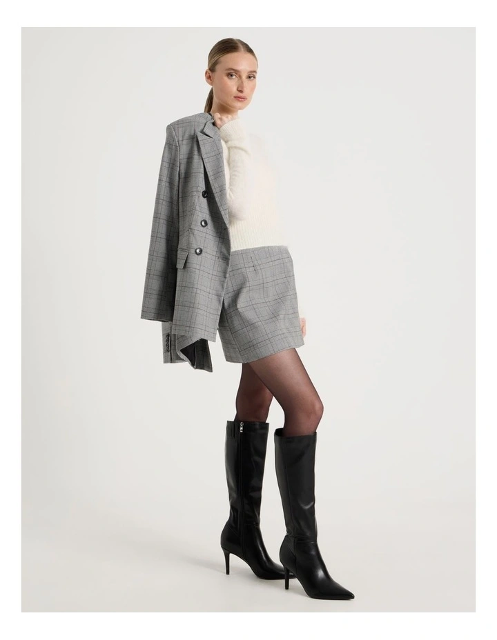 Check Mini Skirt in Black/White image 7