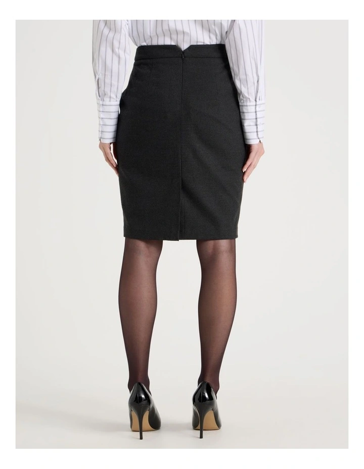 Flannel Pencil Skirt in Charcoal image 6