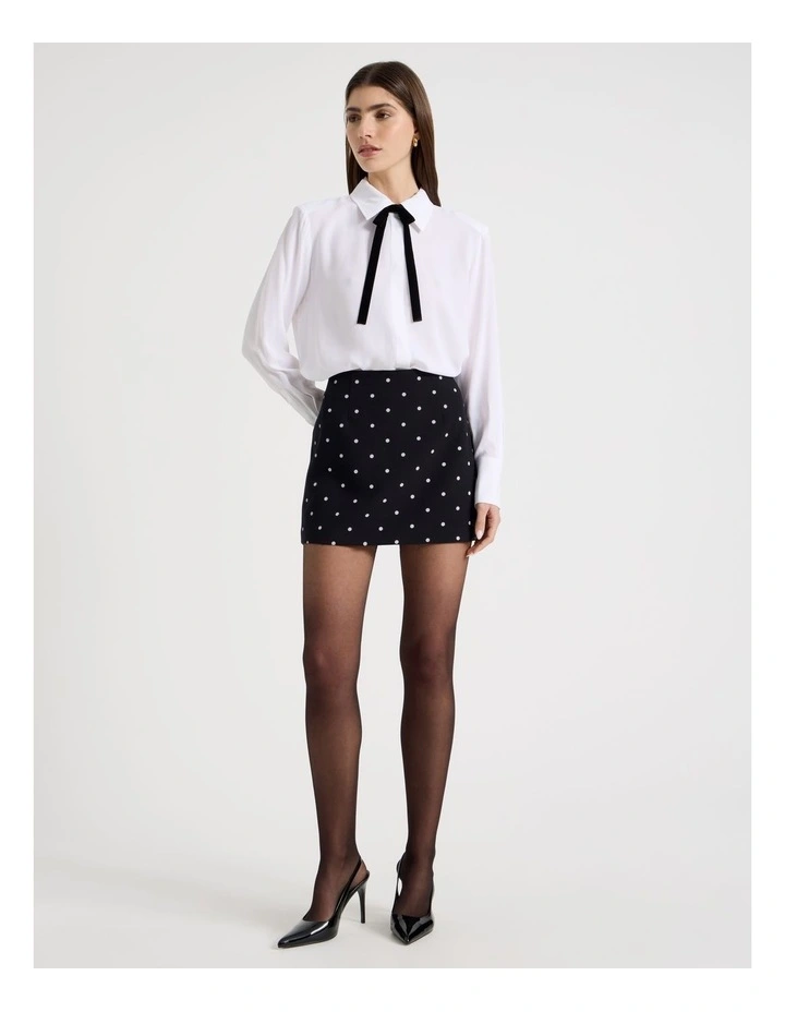Spot Mini Skirt in Black image 3