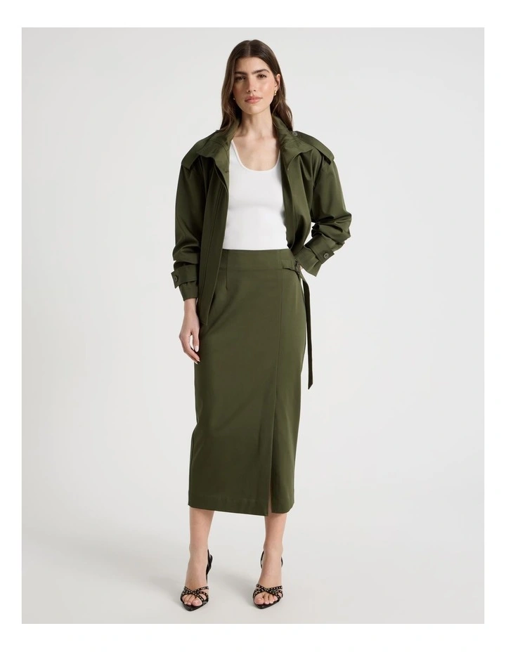 D-Ring Column Skirt in Khaki image 6