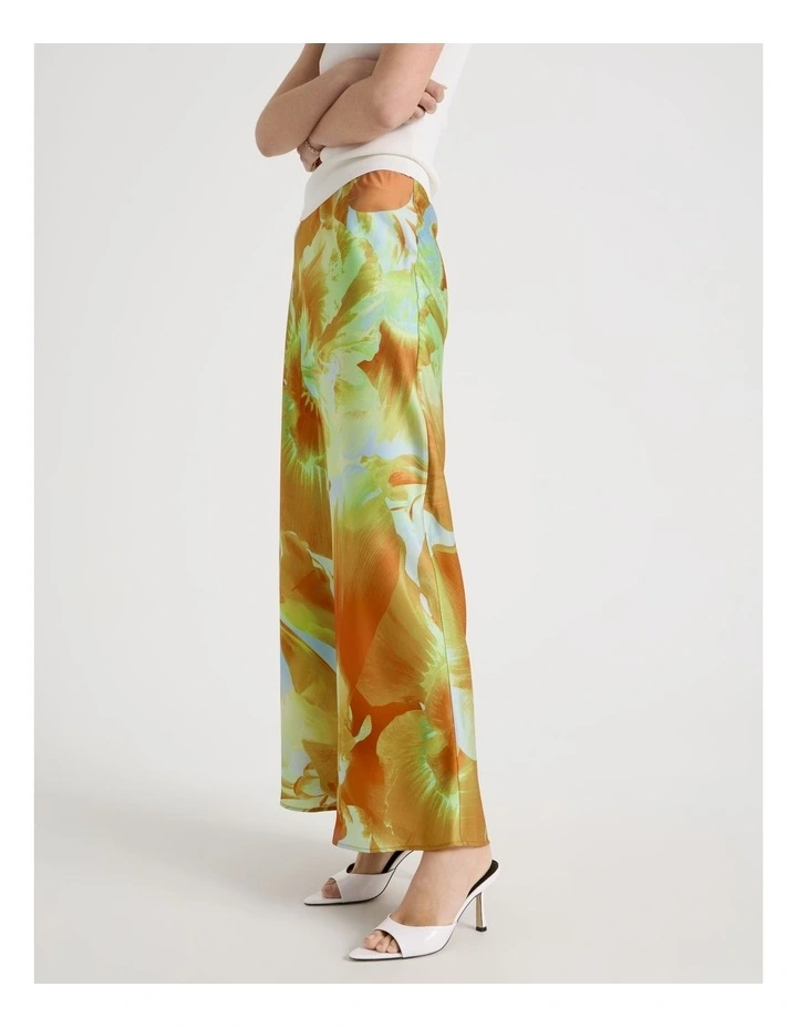 Satin Slip Skirt in Yellow image 2