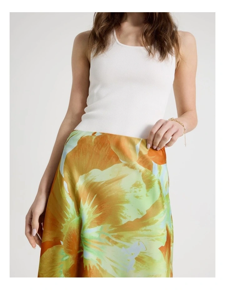 Satin Slip Skirt in Yellow image 5