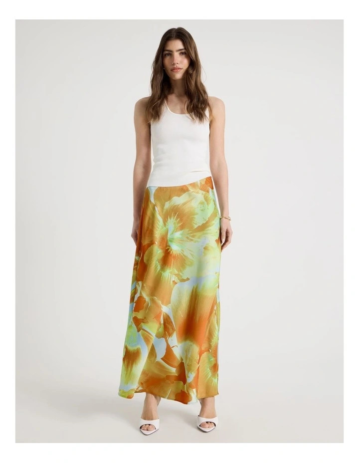 Satin Slip Skirt in Yellow image 7