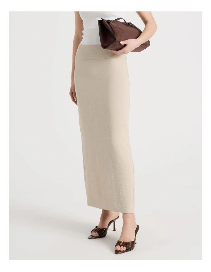 Knee Length Column Skirt in Mink image 2
