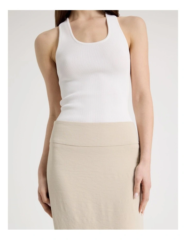 Knee Length Column Skirt in Mink image 3