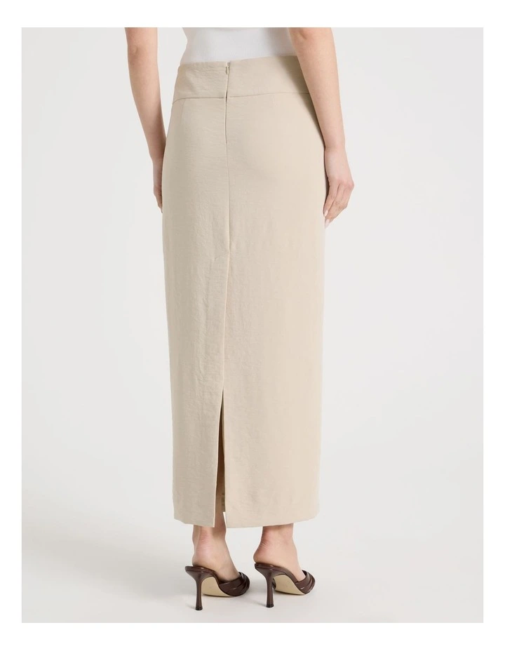Knee Length Column Skirt in Mink image 5