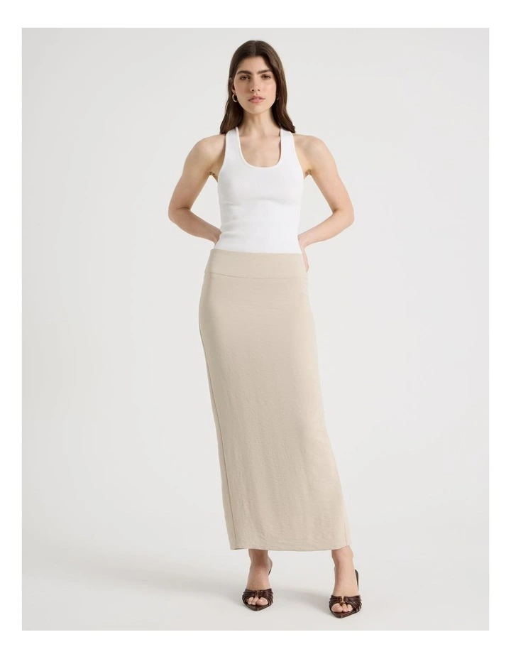 Knee Length Column Skirt in Mink image 6