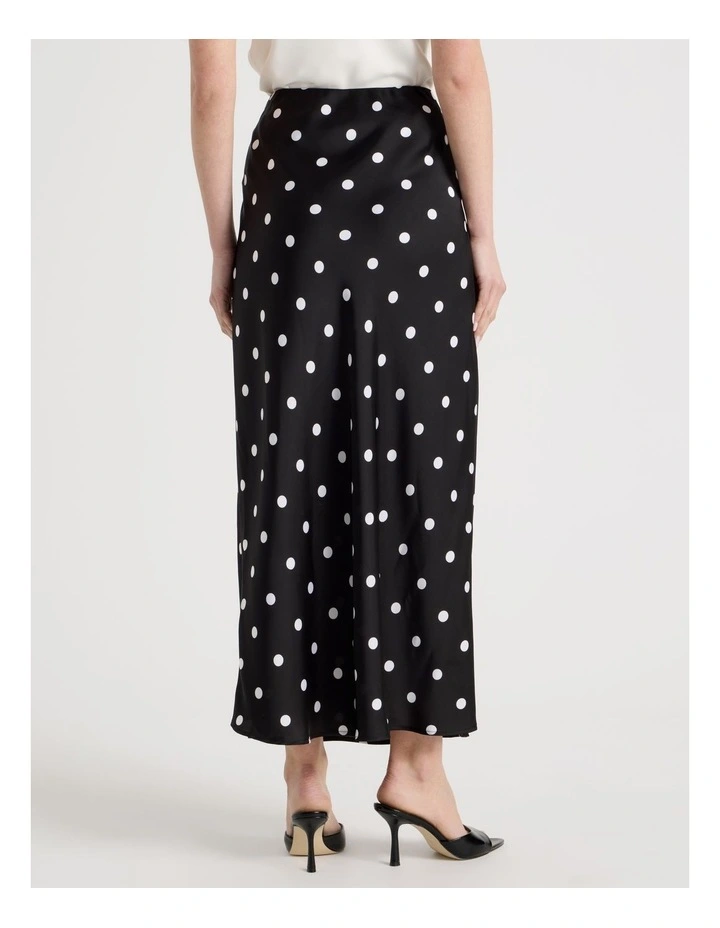 Satin Slip Skirt in Black/White image 5