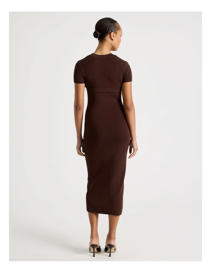 Shrug Knit Midi Dress in Dark Brown image 6