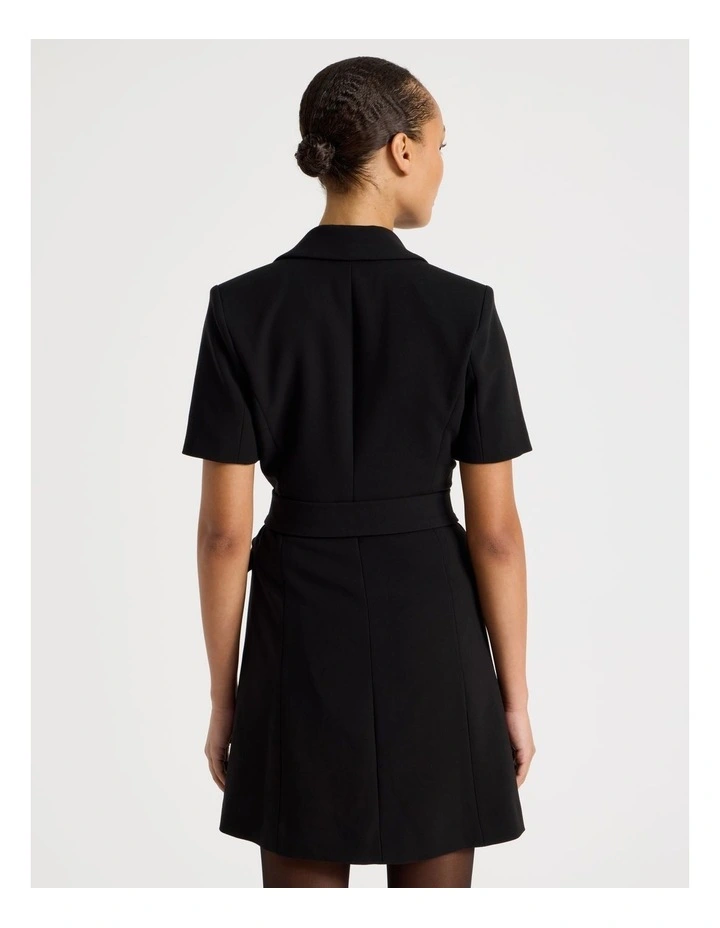 Short Sleeve Blazer Dress in Black image 6