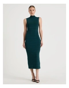 Bandage Knit Midi Dress in Atlantic