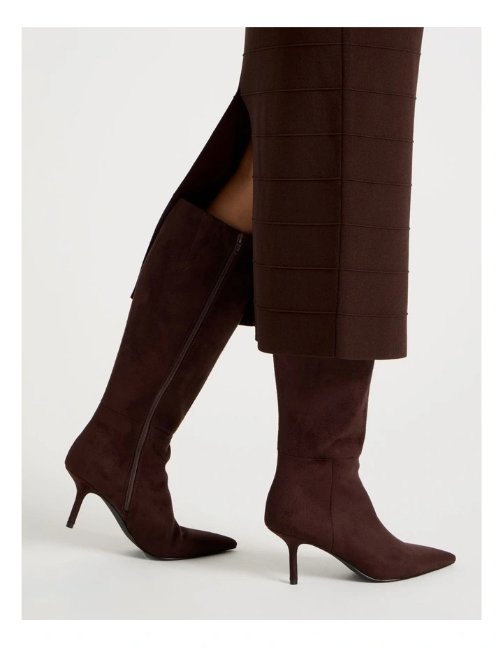 Bandage Knit Midi Dress in Chocolate image 5