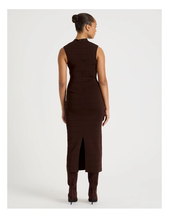 Bandage Knit Midi Dress in Chocolate image 6