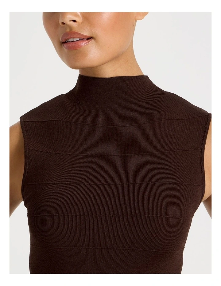 Bandage Knit Midi Dress in Chocolate image 7