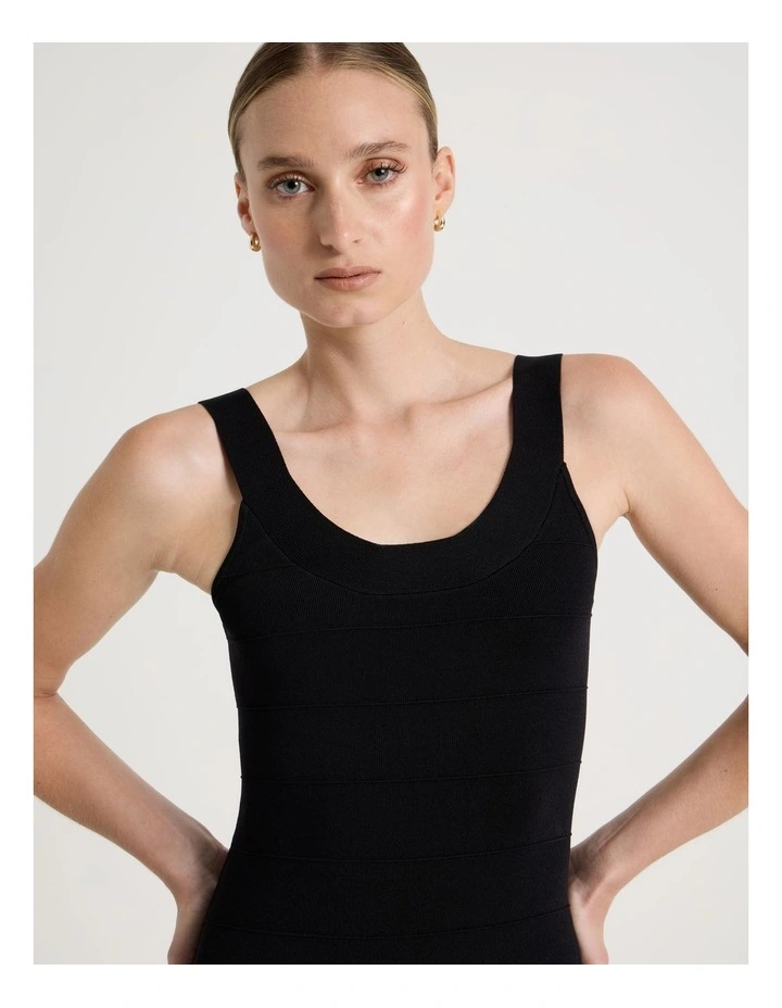 Bandage Knit Mini Dress in Black image 4