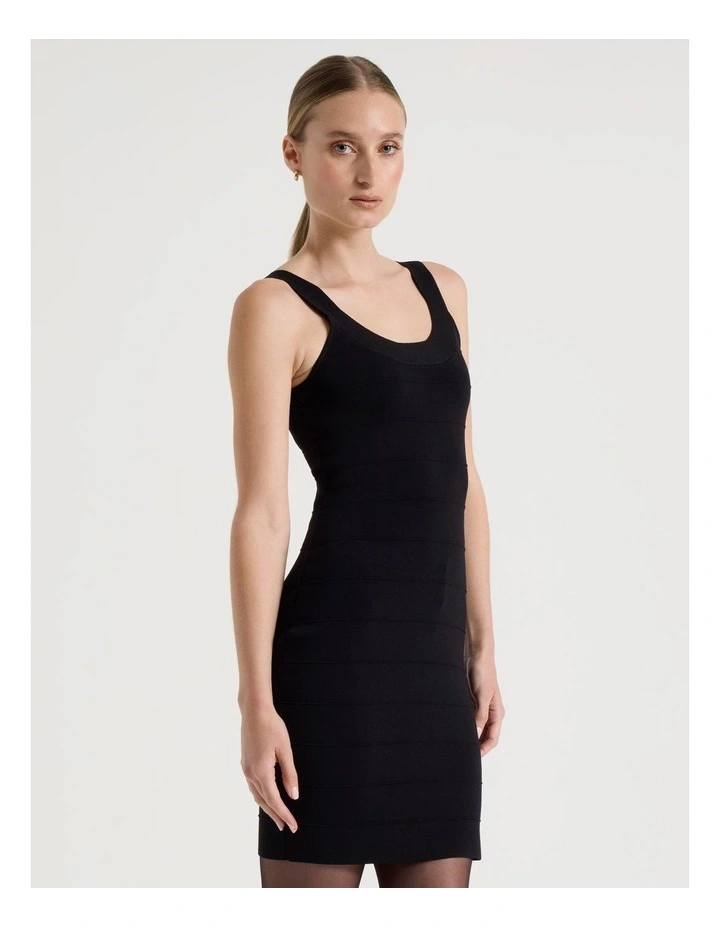 Bandage Knit Mini Dress in Black image 5