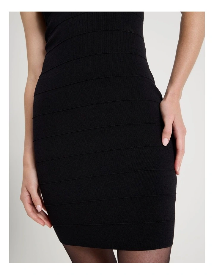 Bandage Knit Mini Dress in Black image 7