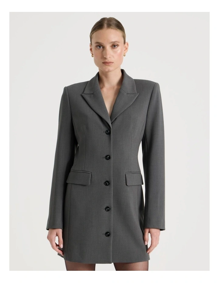 Hourglass Blazer Dress in Charcoal image 2