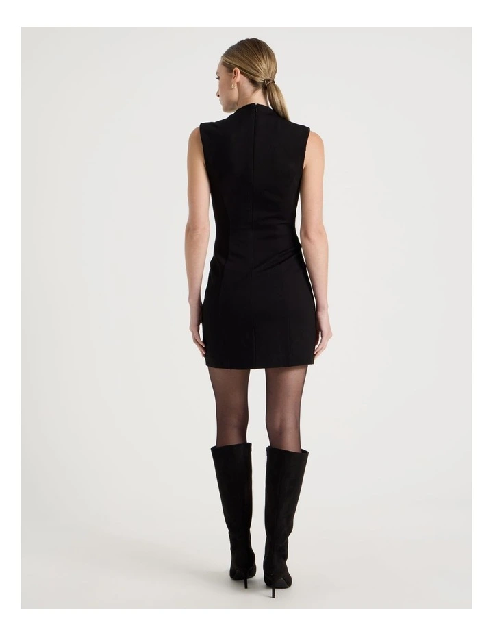 Ponte Shift Midi Dress in Black image 6
