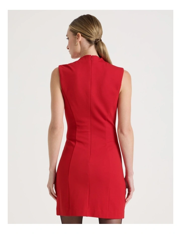 Ponte Shift Midi Dress in Red image 6
