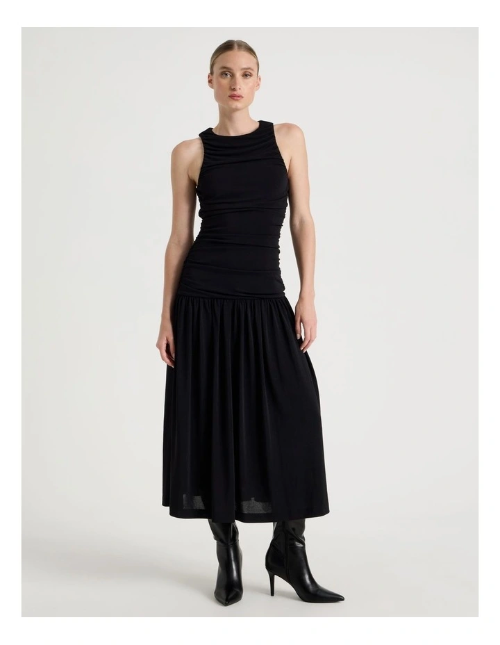 Mesh Midi Dress in Black image 5