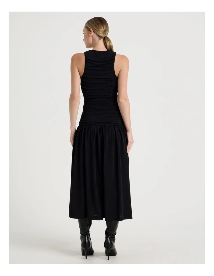 Mesh Midi Dress in Black image 6