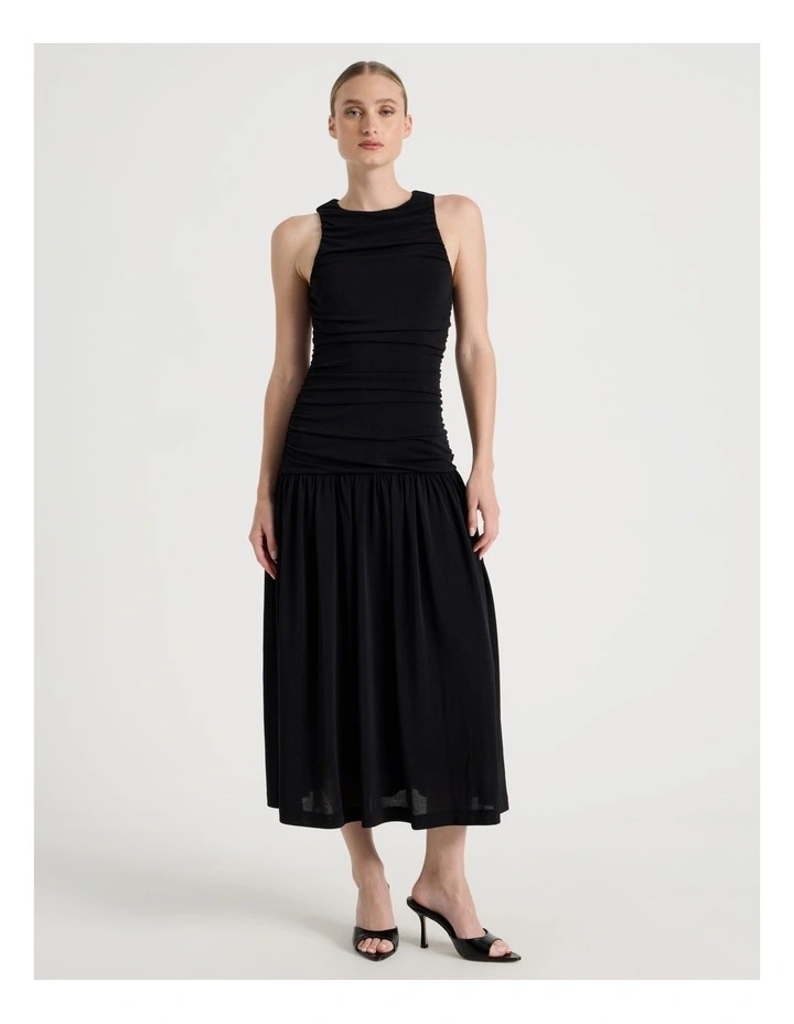 Mesh Midi Dress in Black image 7