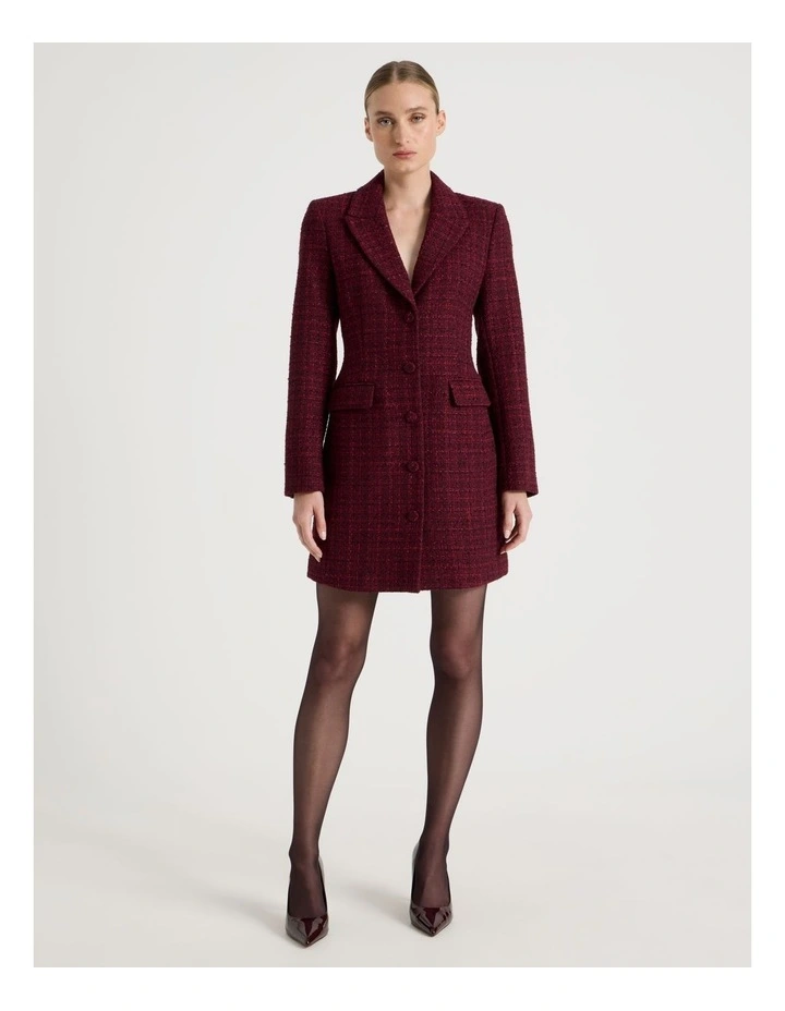 Boucle Blazer Dress in Red image 4