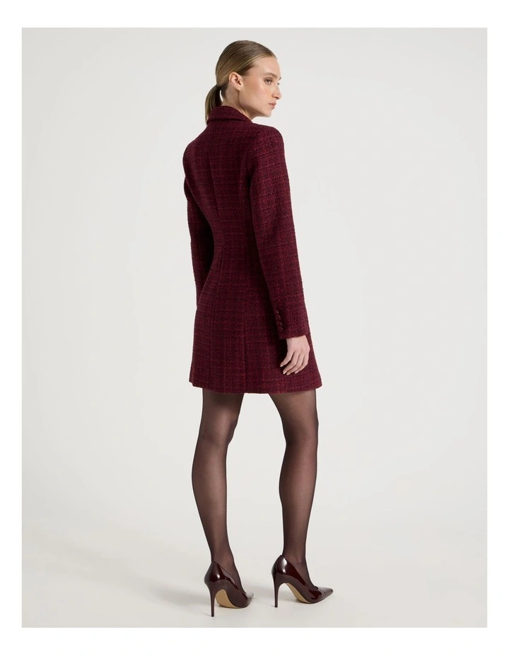 Boucle Blazer Dress in Red image 5