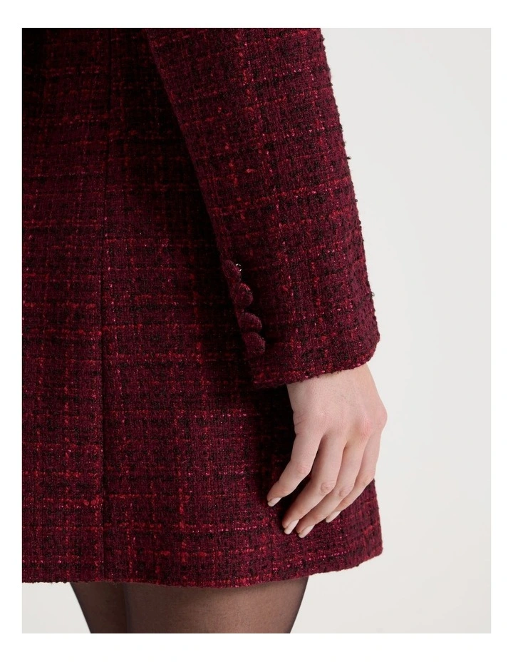 Boucle Blazer Dress in Red image 6